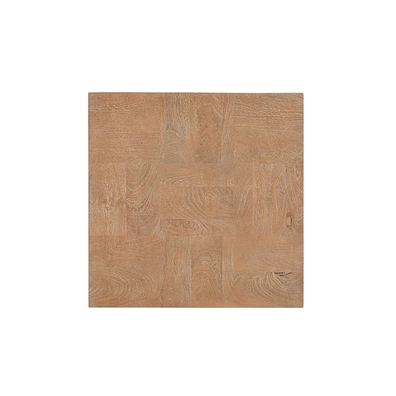 Solid Mango Wood Side End Table | Modern Style | Dark Brown / Brown / Dark Gray
