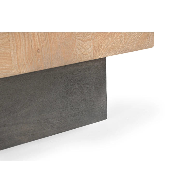 Solid Mango Wood Side End Table | Modern Style | Dark Brown / Brown / Dark Gray