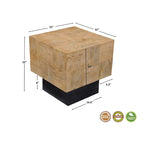 Solid Mango Wood Side End Table | Modern Style | Dark Brown / Brown / Dark Gray