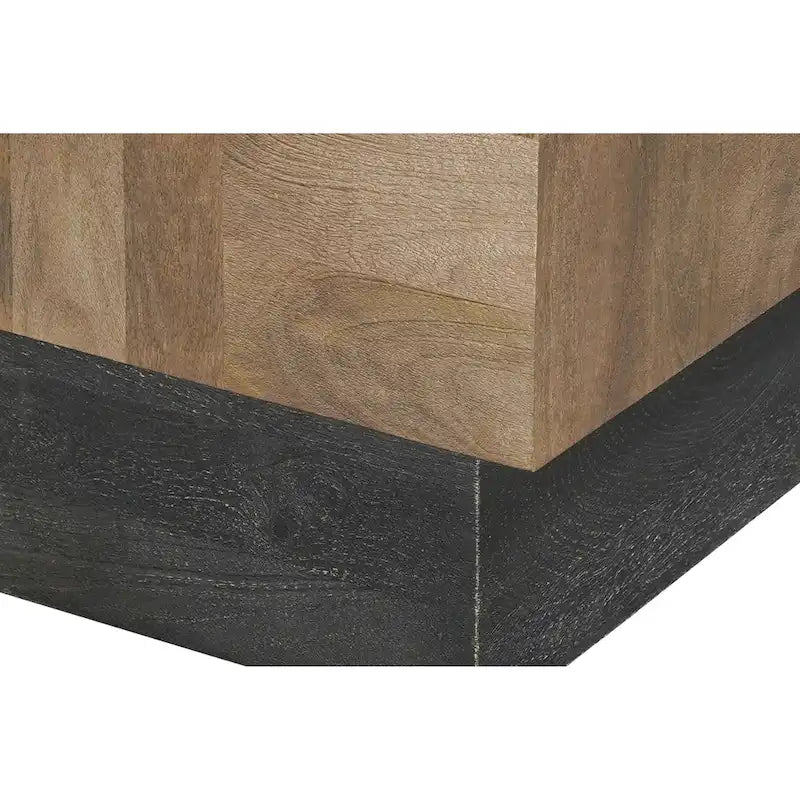 Solid Mango Wood Side End Table | Modern Style | Dark Brown / Brown / Dark Gray