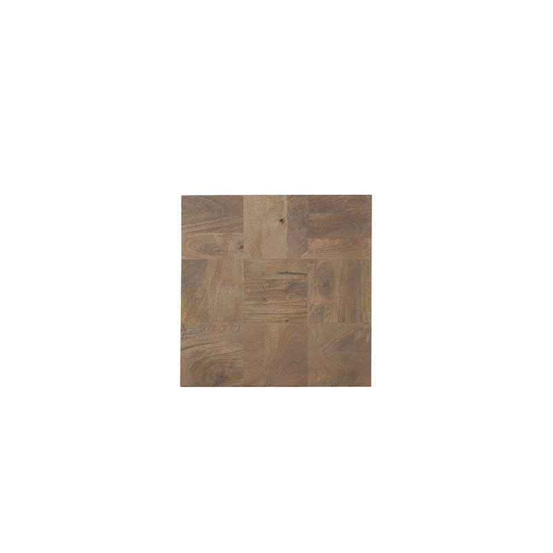 Solid Mango Wood Side End Table | Modern Style | Dark Brown / Brown / Dark Gray