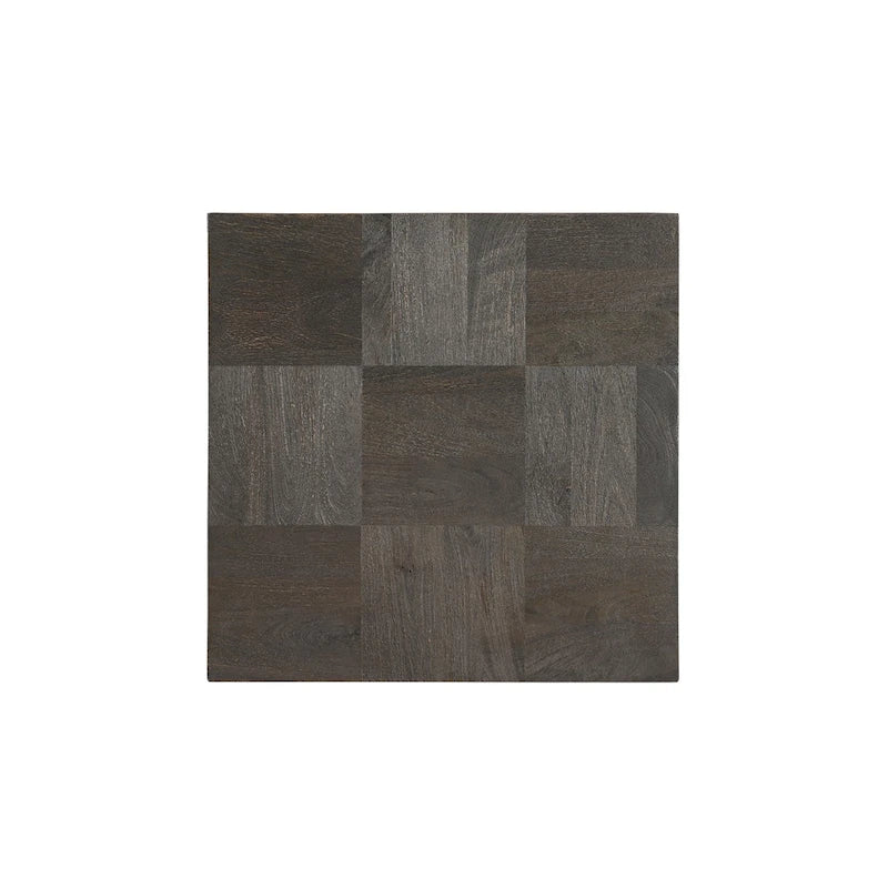 Solid Mango Wood Side End Table | Modern Style | Dark Brown / Brown / Dark Gray