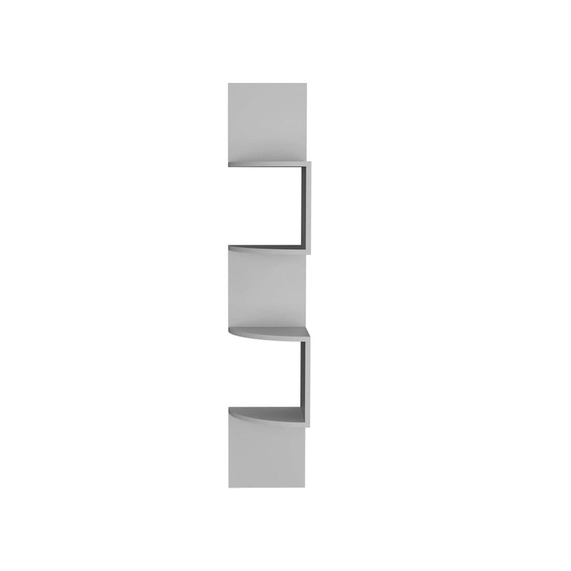 Corner Shelf, Modern Full-Wall Design with Multiple Shelving