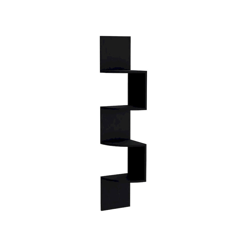 Corner Shelf, Modern Full-Wall Design with Multiple Shelving