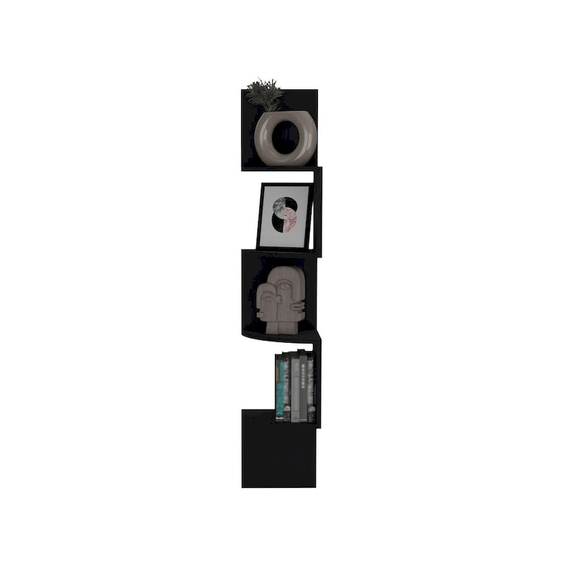 Corner Shelf, Modern Full-Wall Design with Multiple Shelving