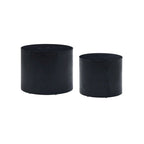 Nesting Coffee Table Set of 2, Round Side Tables, Water-Resistant, No Assembly Required, White & Black